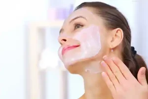 Pre facial skin cleansing before professional facial